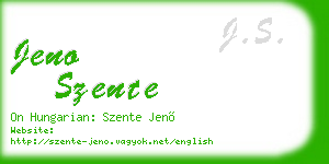 jeno szente business card